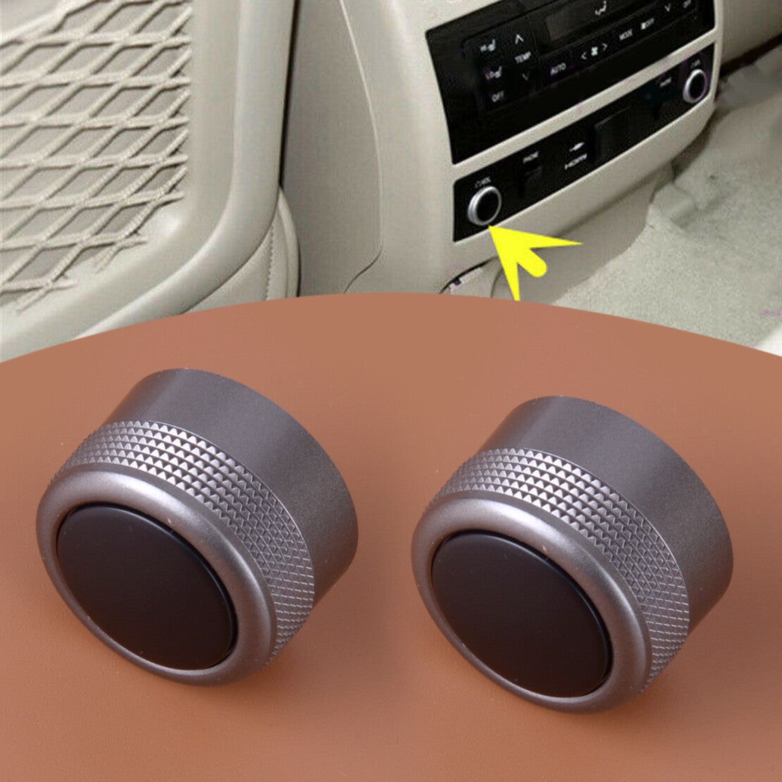 2x Rear Row Volume Control Knob Cover Fit for Land Cruiser LC200 10-18 zy v
