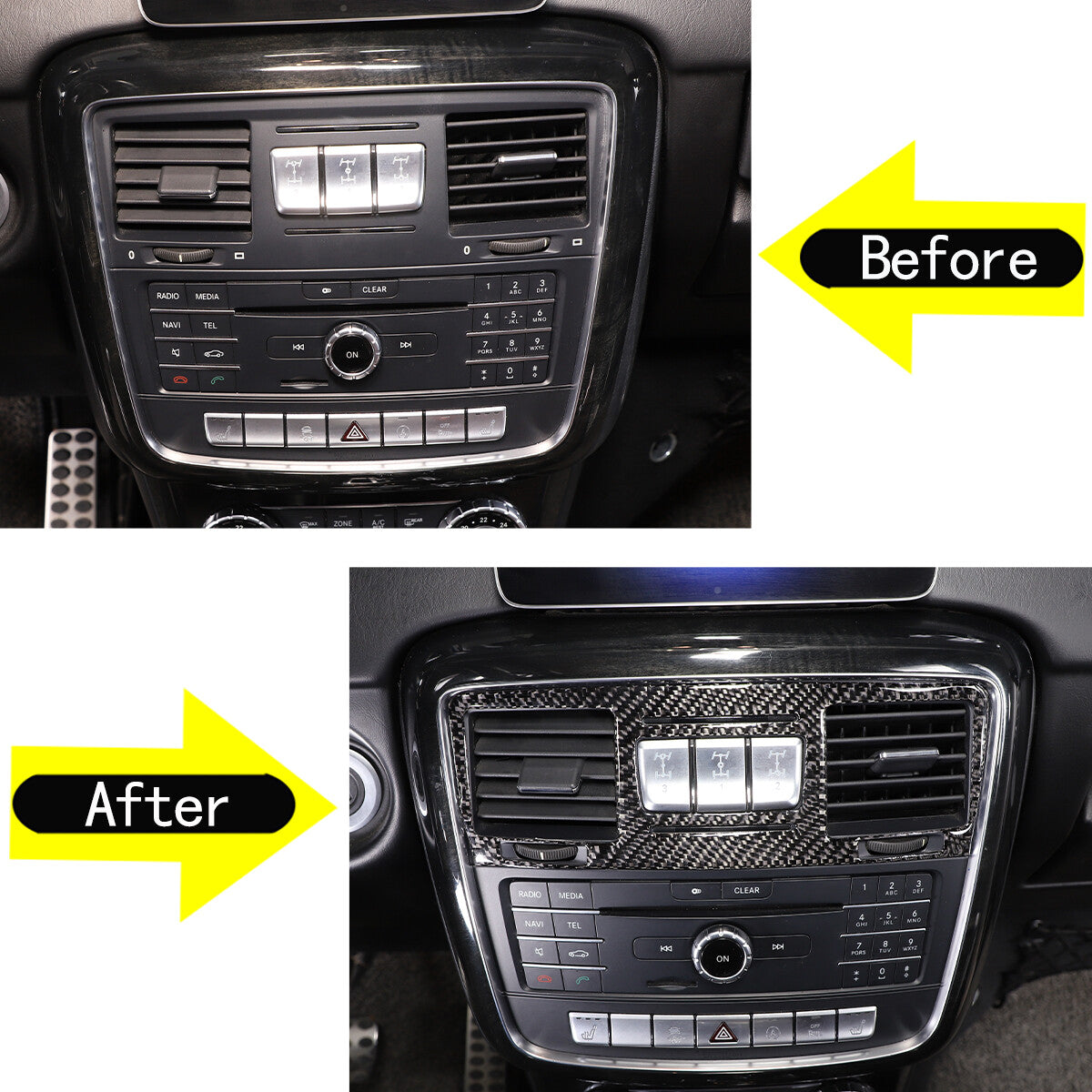 Carbon fiber automotive center dashboard air vent socket cover for G-Class W463- n