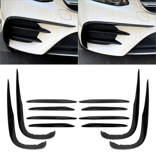 for Benz E-Class W213 Front Bumper Lip Splitter Spoiler+Fog Light Cover Trim
