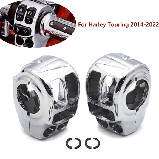 Chrome switch housing protective cover kit for manual control compatible with for Harley Touring Trike 2014 - 2022 - n