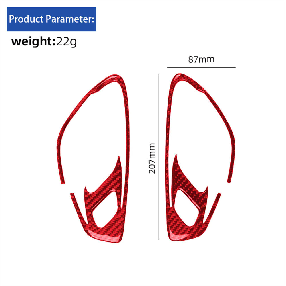 2¡ÁRed Carbon Fiber Interior Door Handle Panel Cover for Chevrolet Camaro 2016-23