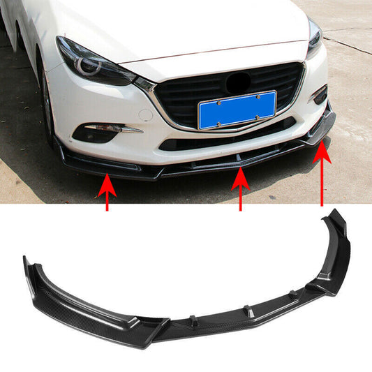 carbon fiber Front Bumper Lip Chin Spoiler Body Kit for Mazda 3 Sedan 2014-2018