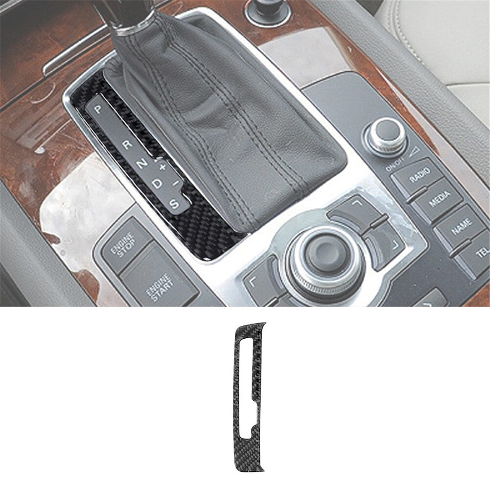 Carbon Fiber Interior Gear Shift Panel Sticker Cover Trim for Audi Q7 2007-2015