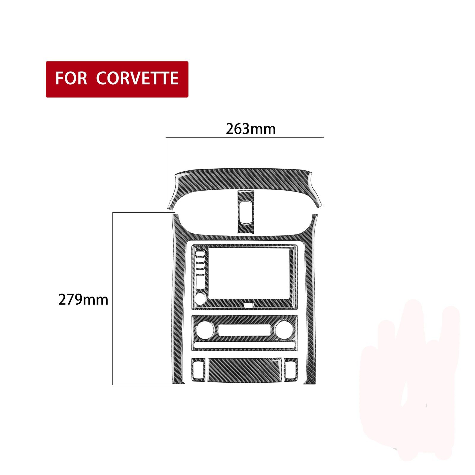 5Pcs Carbon Fiber Interior Central Console Cover Trim for Lexus RX300 1998-2003 v