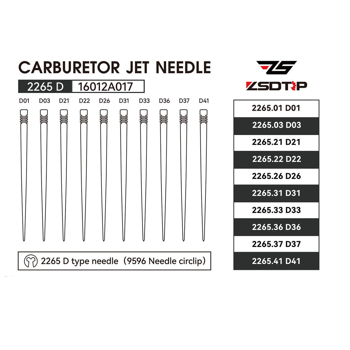 Dellorto 2265 PHBL Carburetor 10Pcs Needle Jets Carb Repair Kit Replacement Q