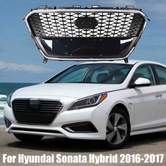 2016 2017 for Hyundai Sonata Hybrid Front Bumper Radiator Grille Chrome+Black n