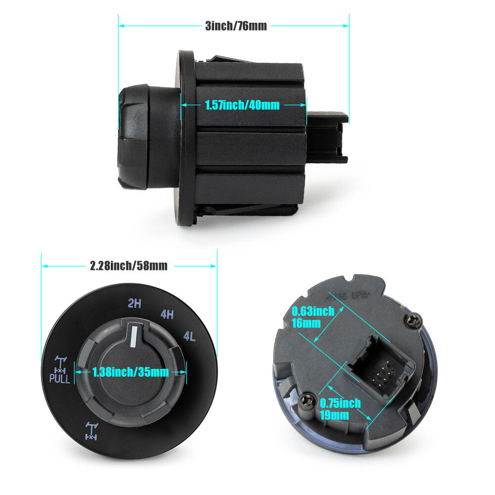 Knob AL3Z-14B166-BA- Coverage Control Switch for Ford 09-14 F-150 4x4 E-Locker