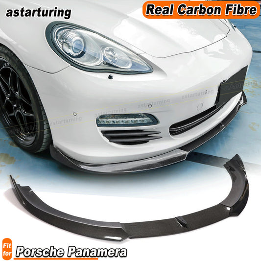 Fit for Porsche for Panamera 2010-2013 REAL CARBON Front Bumper Lip Spoiler Splitter