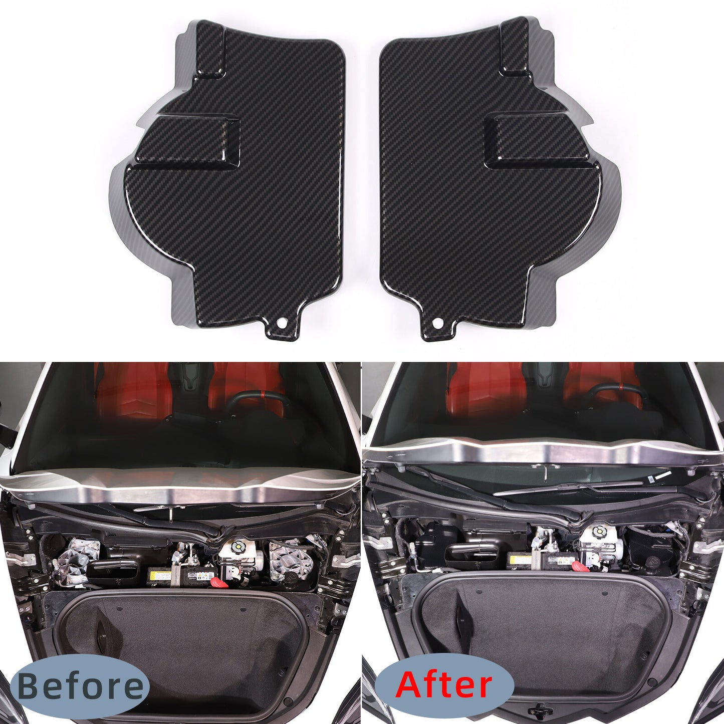 Carbon ABS engine mount shockproof panel cover trim for Corvette C8 2020-24 n