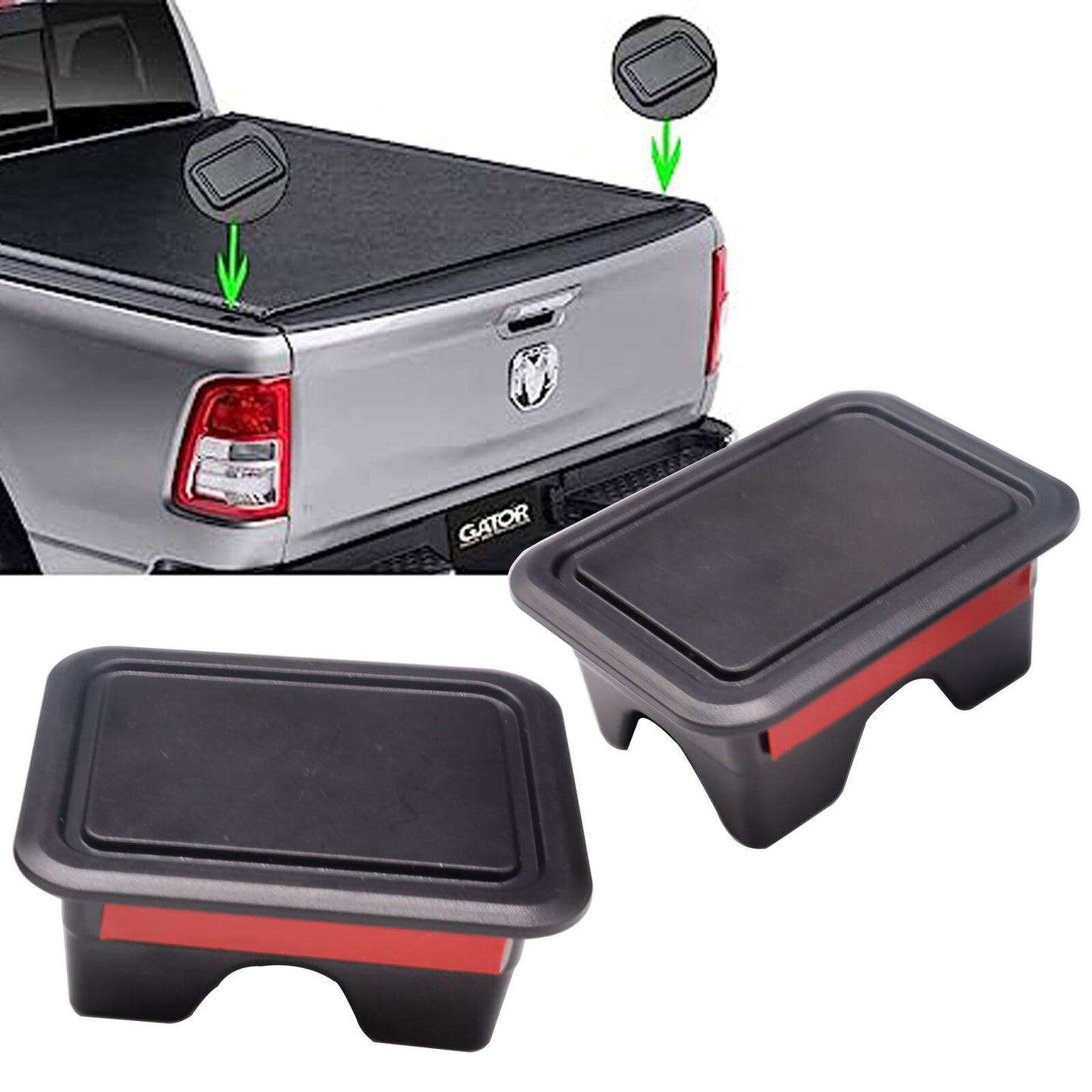 2pcs Stake Pocket Covers Truck Bed Rail Hole Plugs for Dodge for Ram 1500 2500 2019+ Q