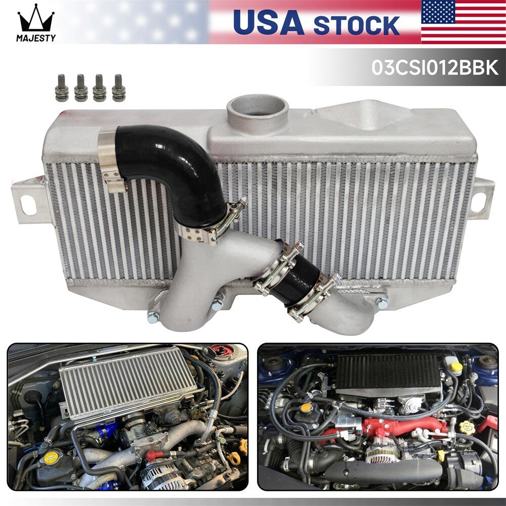 Top Mount Intercooler Kit Y Pipe for Subaru 02-07 WRX STI EJ20 EJ25 2.5L Silver