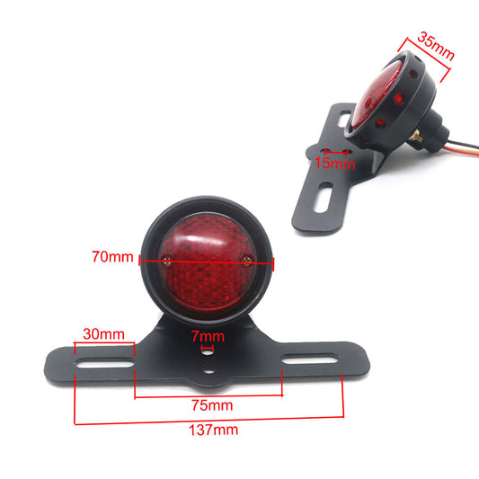 LED Metal Tail Brake Light Lamp License Plate Bracket for Harley Bobber Chopper Q
