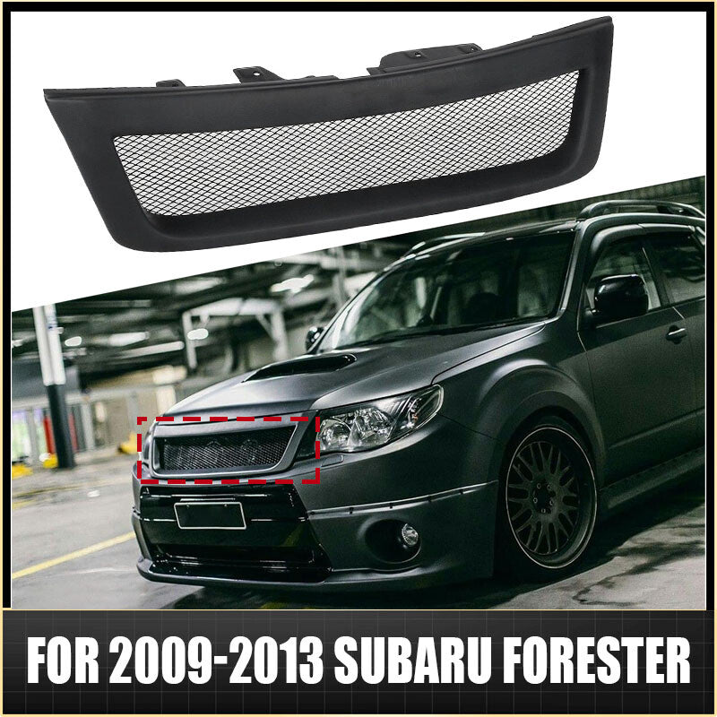 Matte Black Front Bumper Grille Grill Fiberglass For 2009-2013 for Subaru Forester