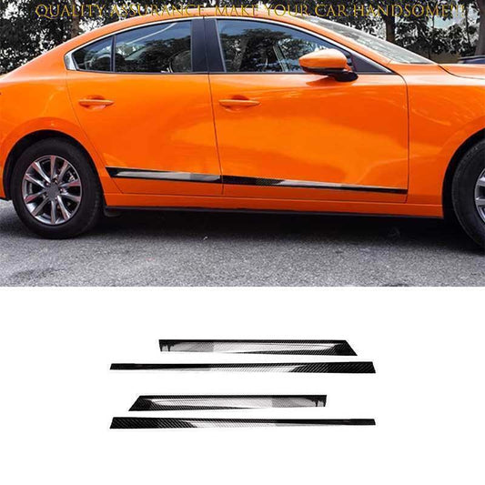 for Mazda 3 Axela 2019-23 Carbon Fiber Pattern Door Body Guard Moulding Trim 4X