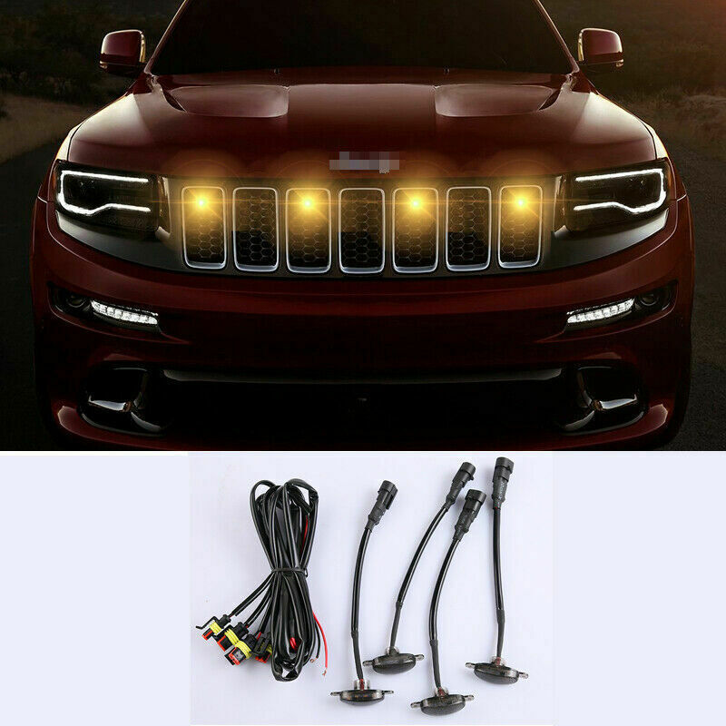 for Jeep Grand Cherokee 2003-2021 Front Grille LED Light Style Grill Trim
