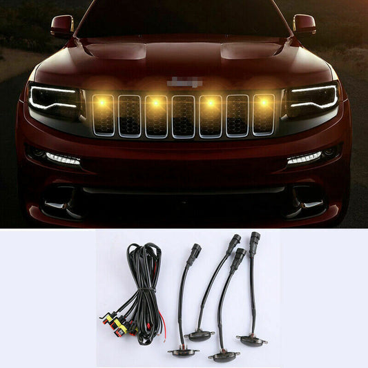 for Jeep Grand Cherokee 2003-2021 Front Grille LED Light Style Grill Trim