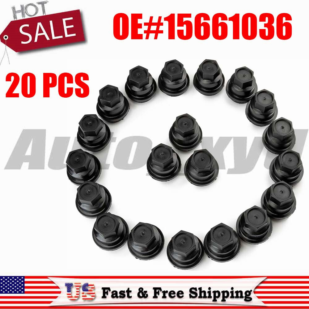 20x 15661036 New set Black Lug Nut Cover Cap for GMC Typhoon Jimmy for Chevy Sonoma Q