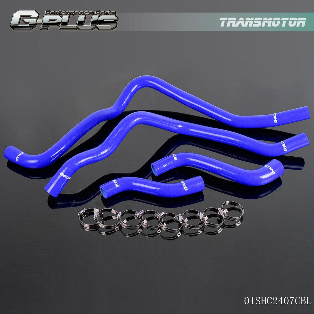 Fits for Alfa Romeo 4C Blue Silicone Radiator Hose Kit and Clamps 4pcs New - v