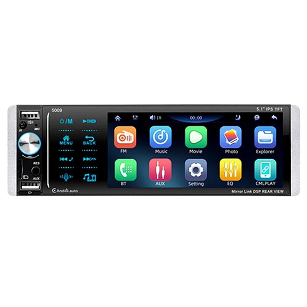 Single-Din Radio Car Stereo Touch Screen MP5 Player Carplay Bluetooth FM Aux USB n