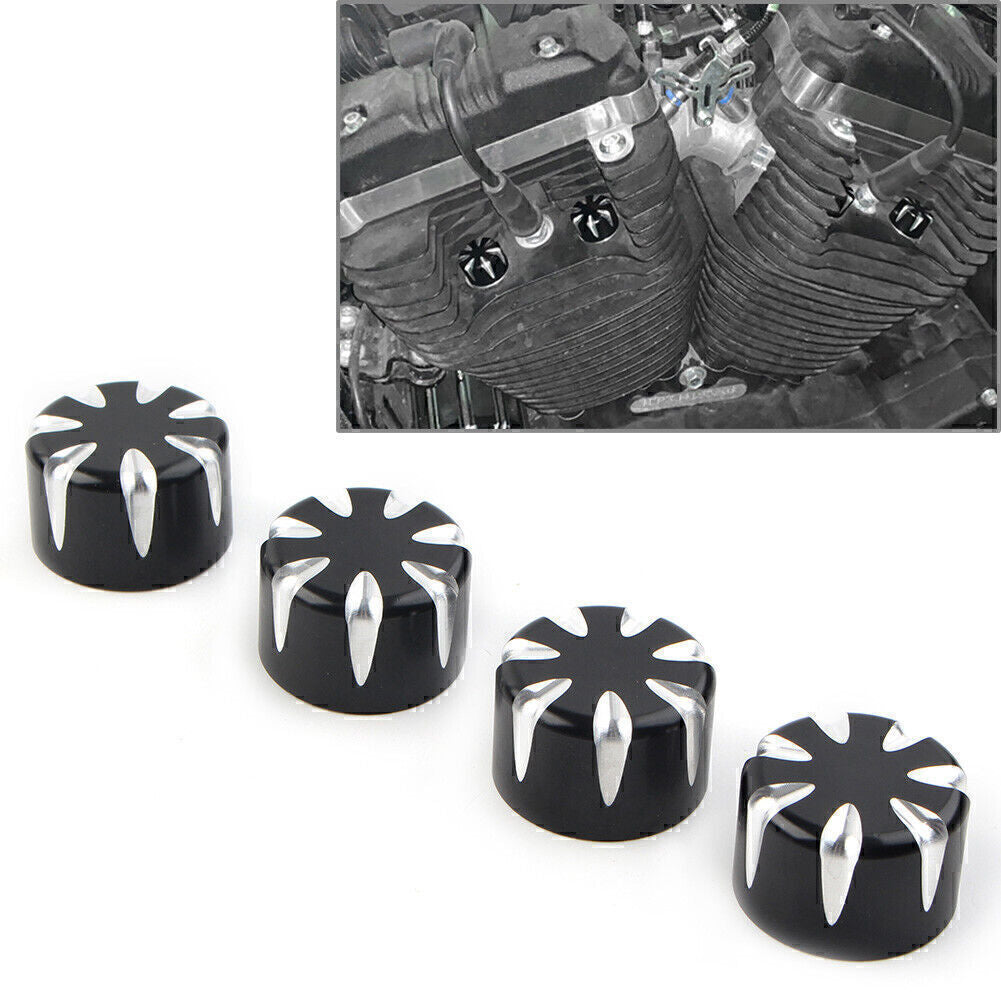 for Harley 883 4x Motorcycle Engine Screw Topper Cover Head Bolt Caps Black Q