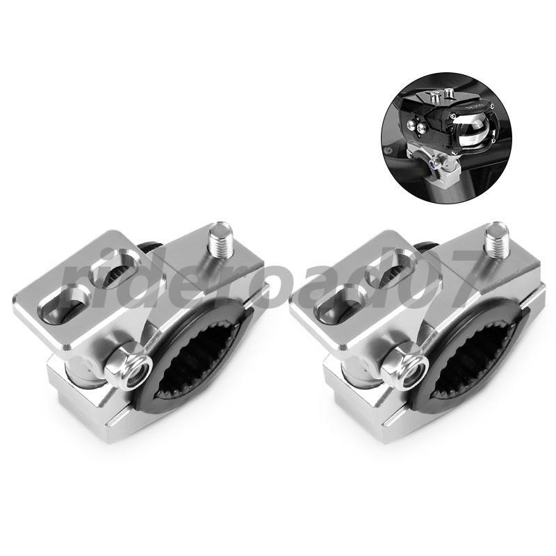 Silver Motorcycle Mount Bracket Clamp Fit LED Spot Light Headlight Lamp18-30mm