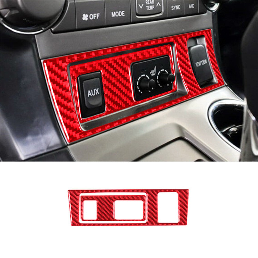 for Toyota Highlander 2008-2013 2Pcs for Seat Heating Button Panel Trim Cover Red