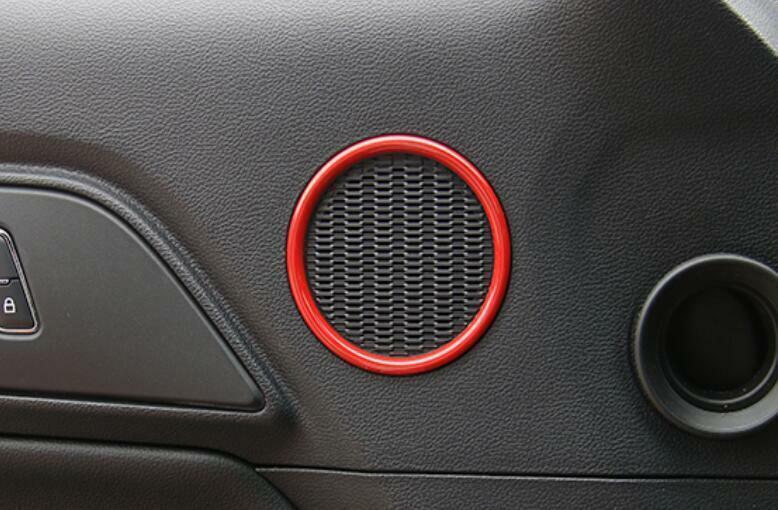 for Ford for Mustang 2015-2022 ABS Paint Red Inner Door Horn Frame Cover Trim 2PCS