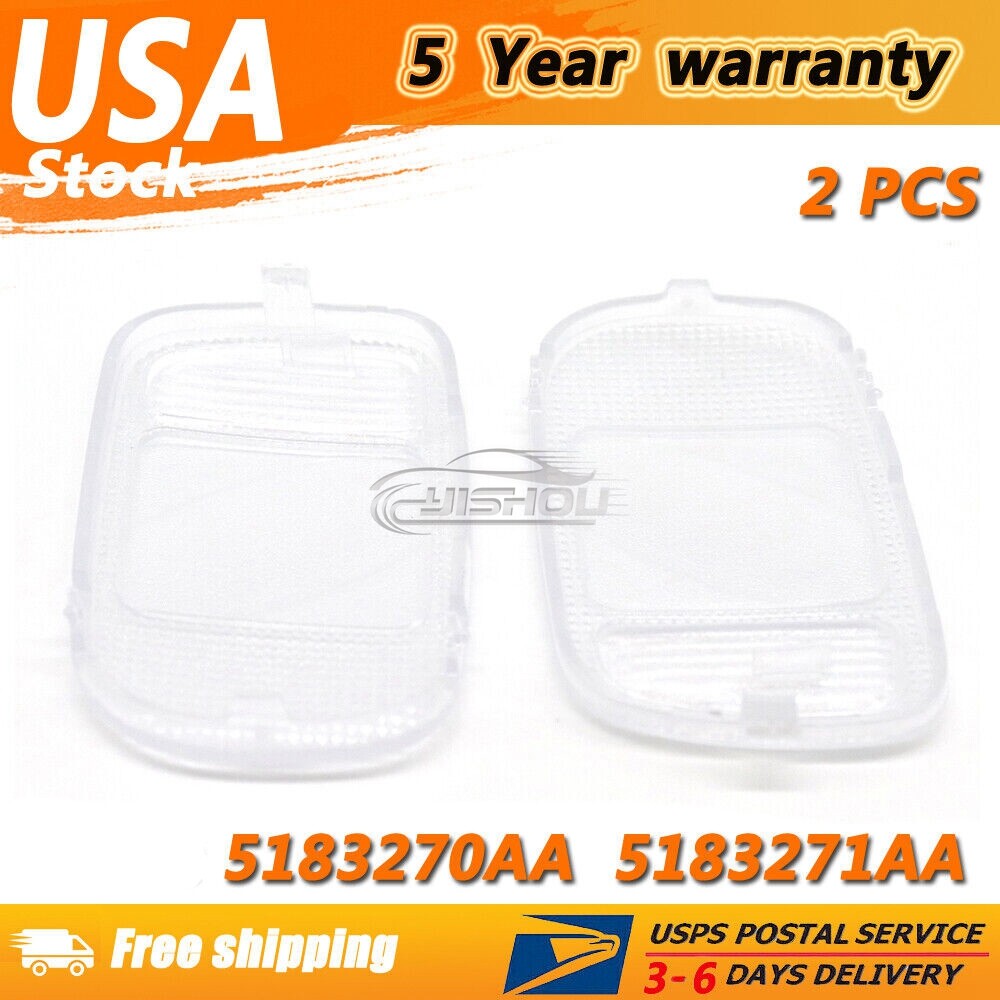 2-pack of lenses for 2002-2010 for Dodge for Ram Overhead console dome reading light Q