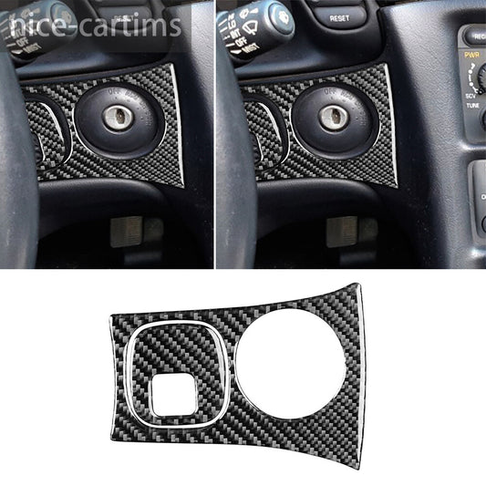 2¡ÁCarbon Fiber Key Ignition Switch Panel Cover for Chevrolet for Corvette C5 1998-04