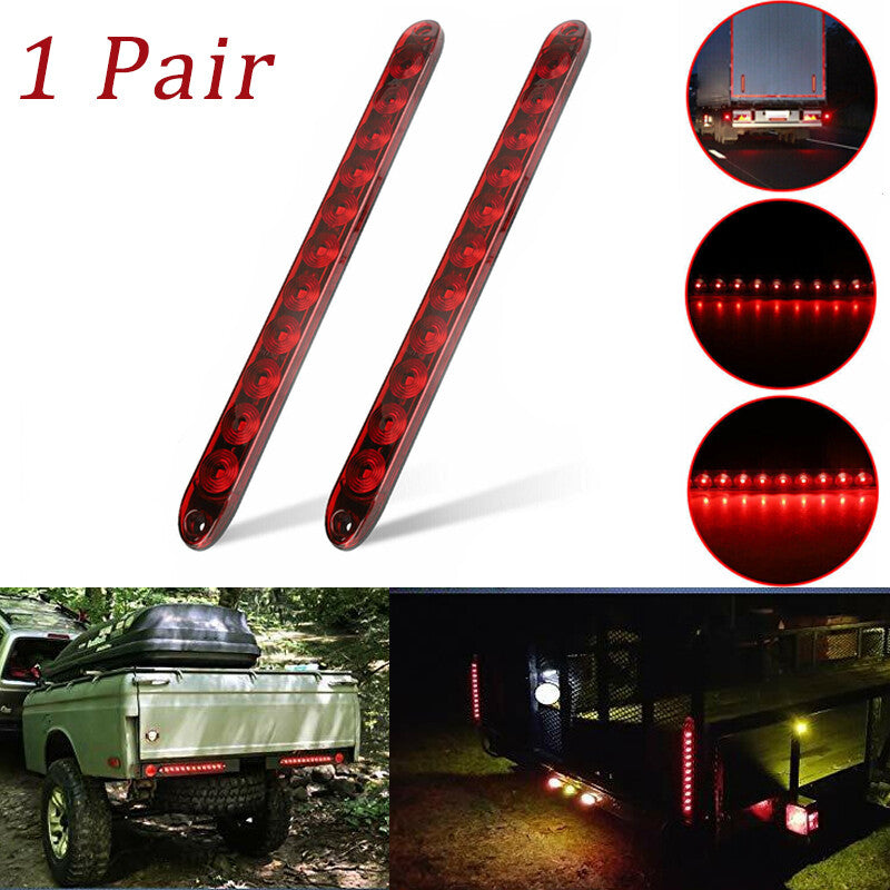 1 pair of 16-inch rear LED bumper reflectors, brake lights, taillights, turn signals, trailer markings