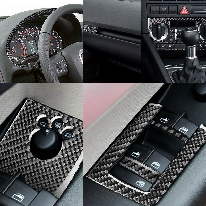 Real Carbon Fiber Car Central Control Panel Cover Trim for Audi A3 S3 06-07 5X