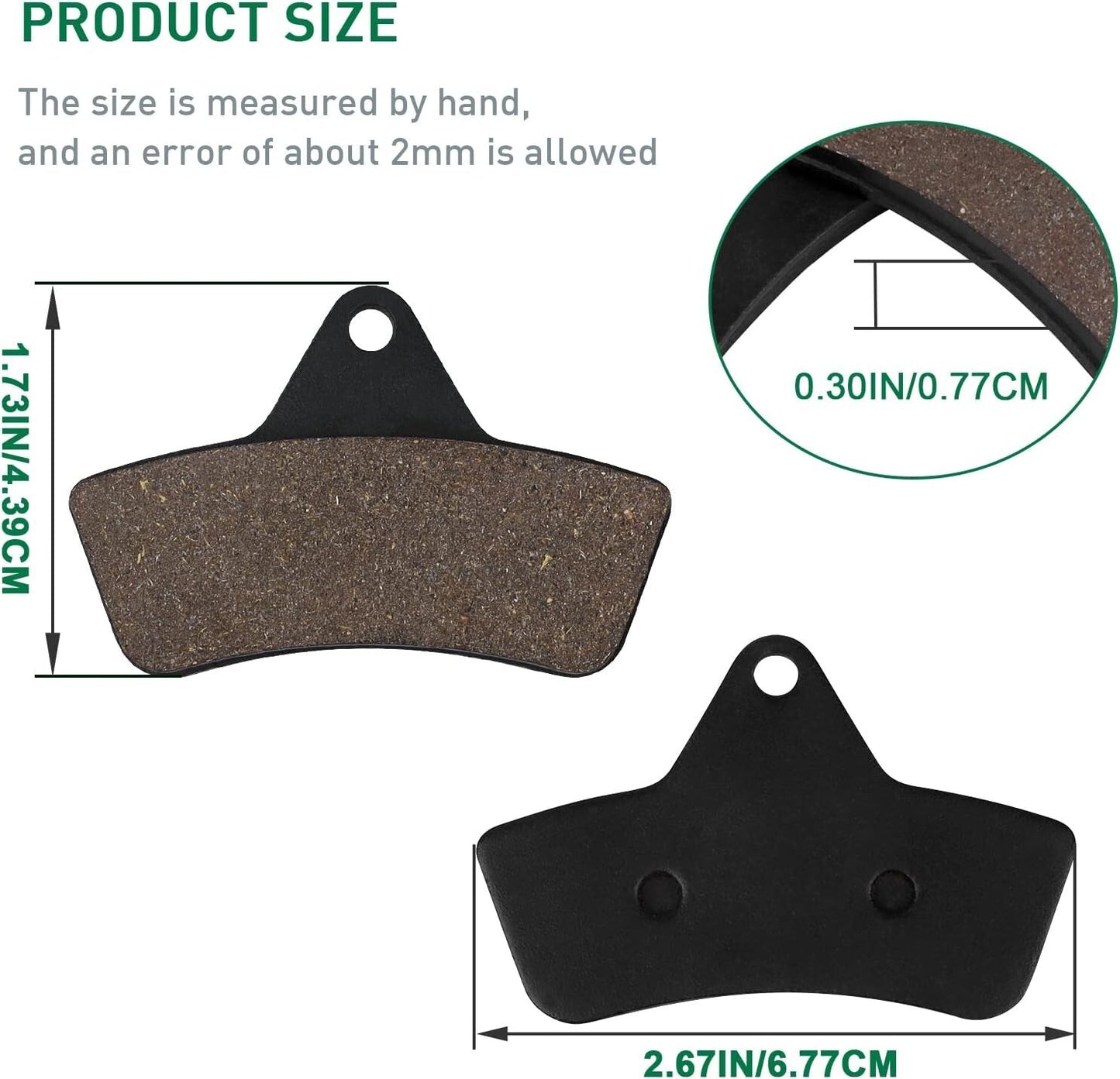 Front Rear Brake Pads for Arctic Cat 400 300 2X4 4X4 1999 2000 2001 2002 2003