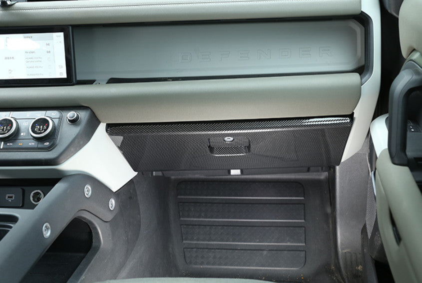 for Land Rover for Defender 2020-23 Carbon Fiber ABS copilot Storage box panel cover n