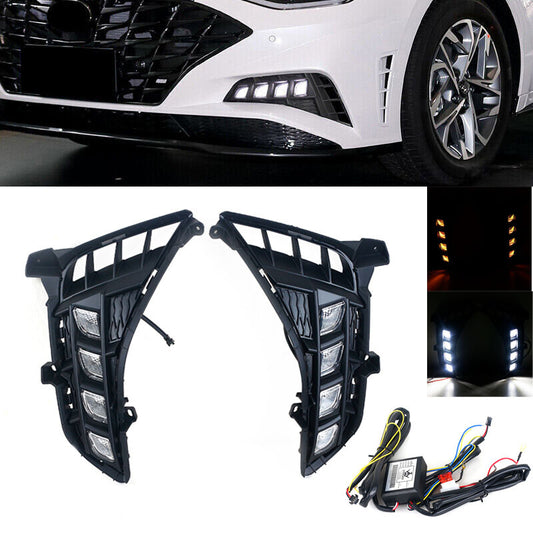 1 Pair for Hyundai Sonata 10th 2020-2022 Brand New DRL LED Fog Lamp Headlight v