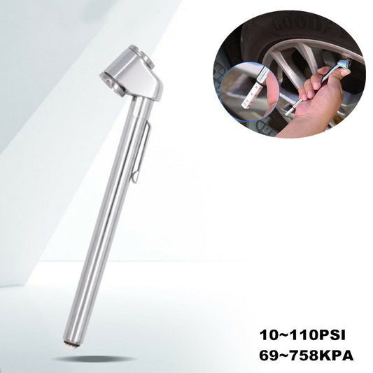Pen-type truck/car tire pressure gauge, 10-110 PSI, retractable. n