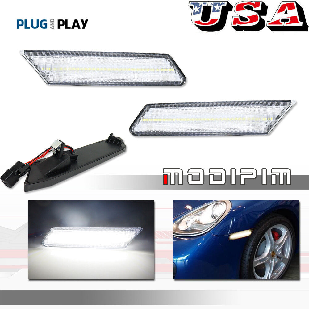 Transparent side marker corner light set for 2005-12 911 997 987 - v