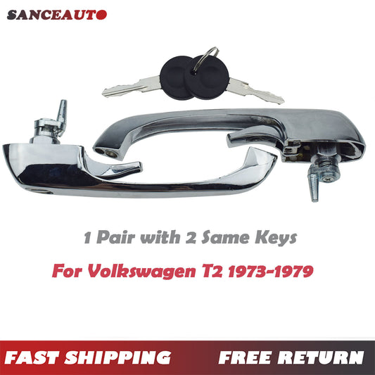 Exterior door handle set with 2 identical keys for Type 2 buses 1969-1979 211 898 205N- n