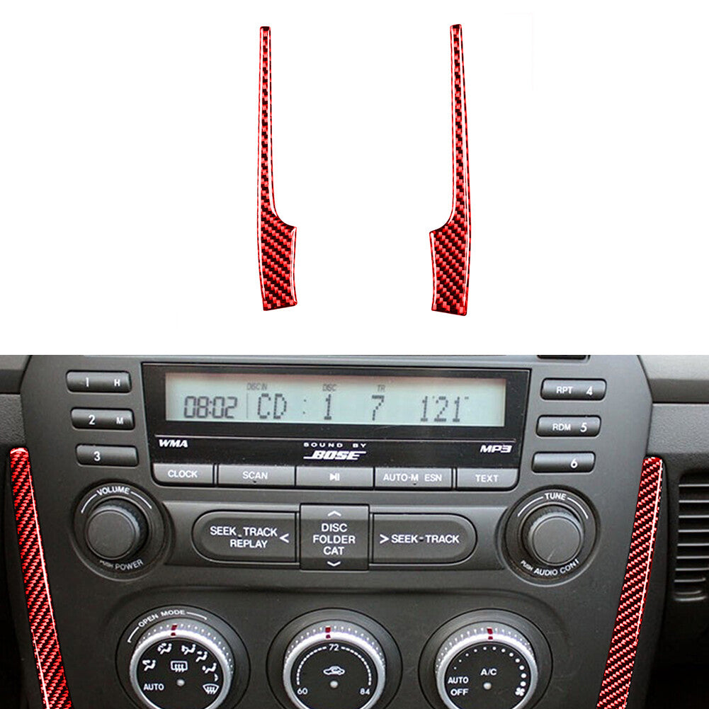 2X Red Carbon Fiber Rear Window Glass Cover Trim For Rogue 2014-2016 v