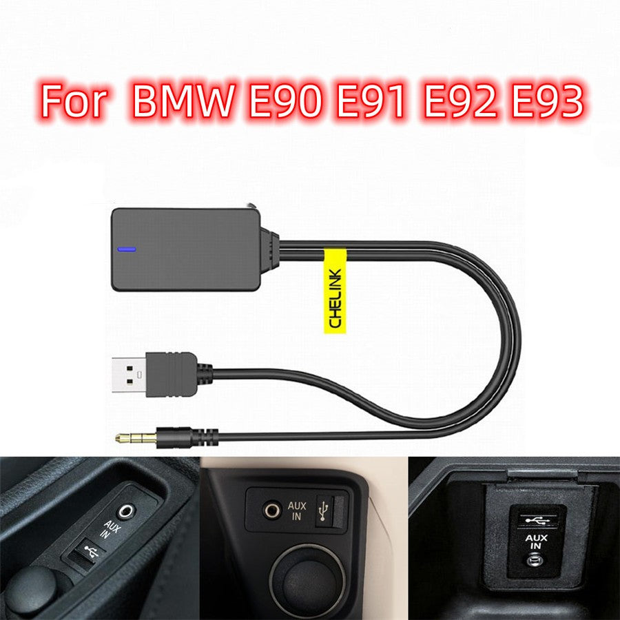 Auto Wireless Bluetooth Adapter Cable Audio Music PlugPlay for BMW E90 91 92 93