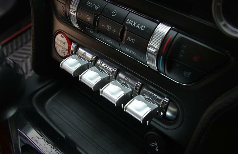 Fit for Ford for Mustang 2015-2022 Silver Central Console Aircraft Button Decoration