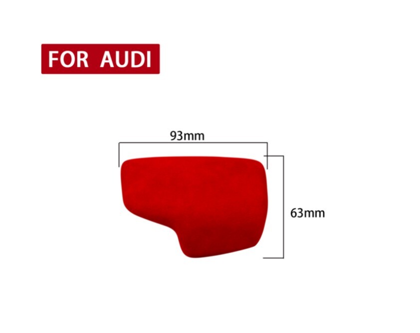 Suede Red Leather Gear Shift Knob Cover Trim Fit for Audi for A4 2017-2019