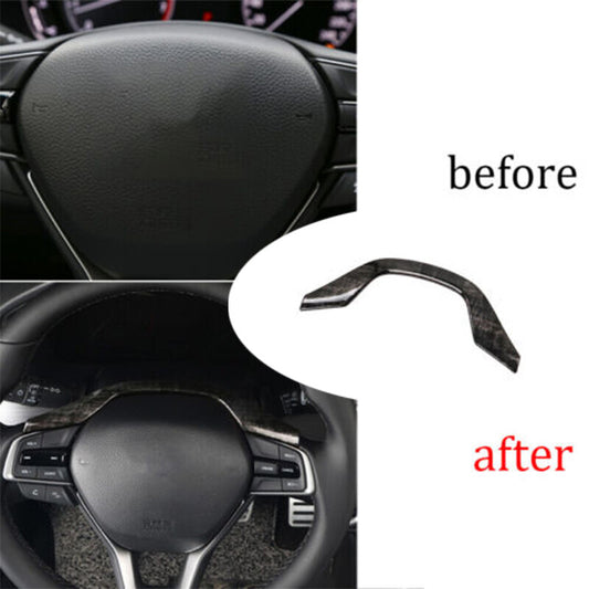 Black Wood Grain Steering Wheel Upper U Type Cover Trim for Honda Accord 2018-22