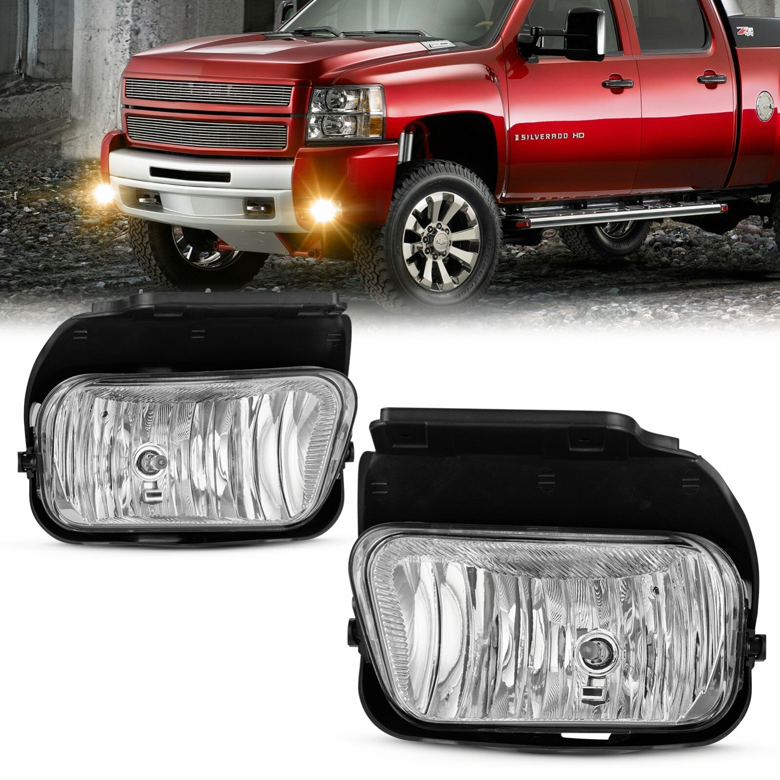 Suitable for 03-07 for Chevrolet Silverado 1500 2500 3500, front bumper fog lights left + right
