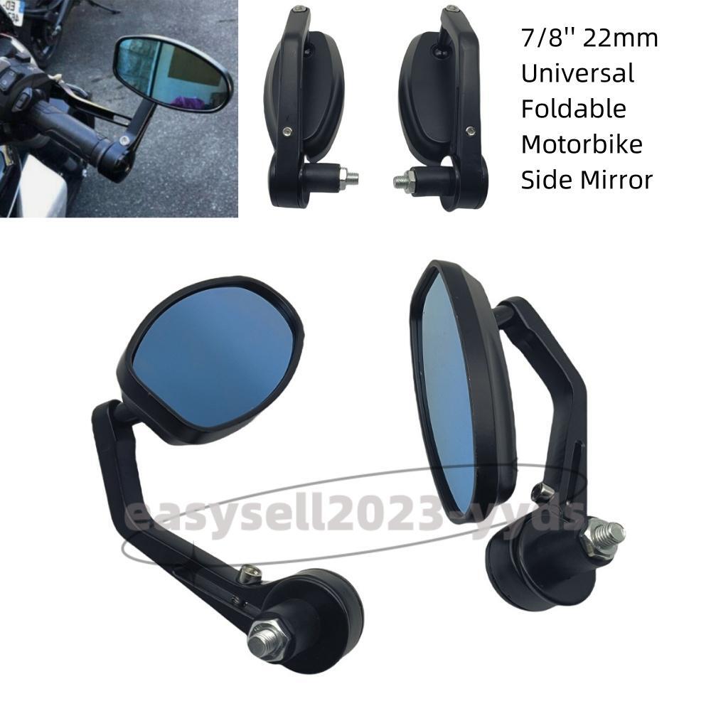 Universal 7/8 22mm Motorcycle Bar End Mirror Foldable Motorbike Side Mirror