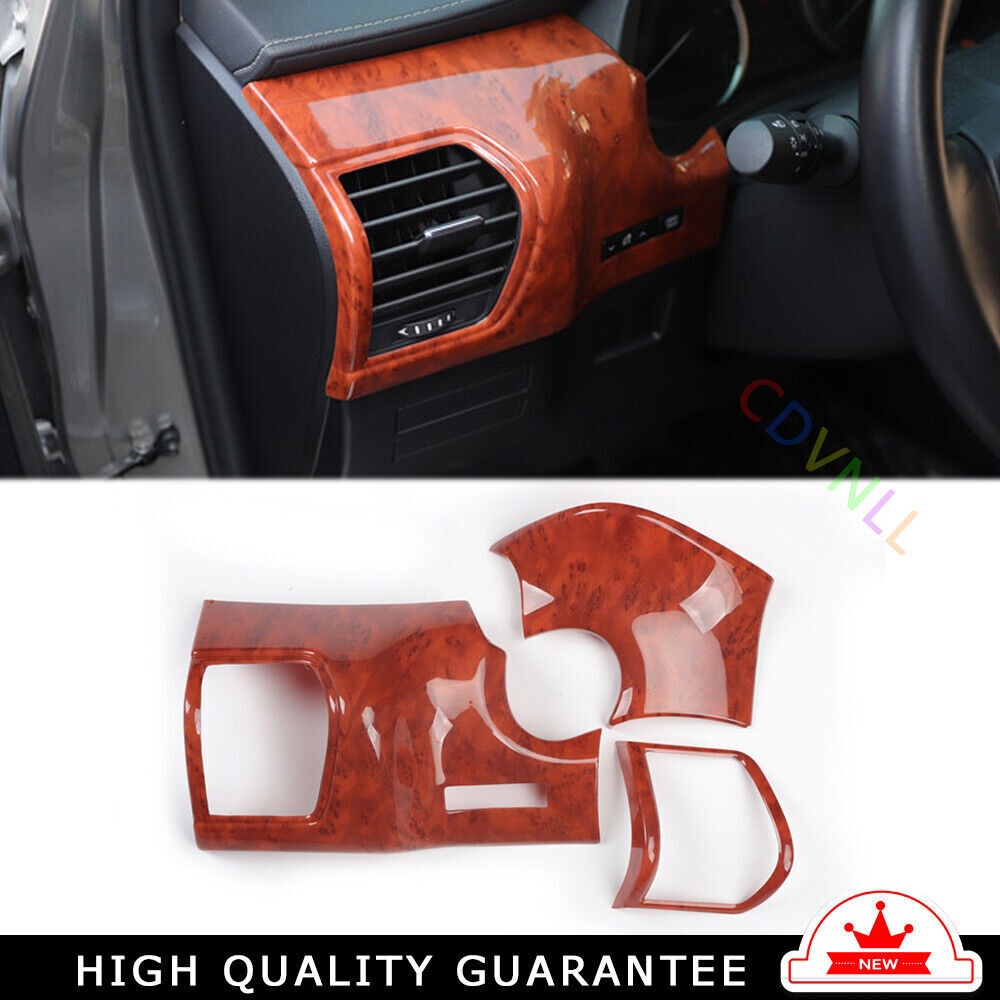Car LR AC Air Outlet Vent Cover Trim 3PCS Fit for Lexus NX 2015-2020 Brown Wood