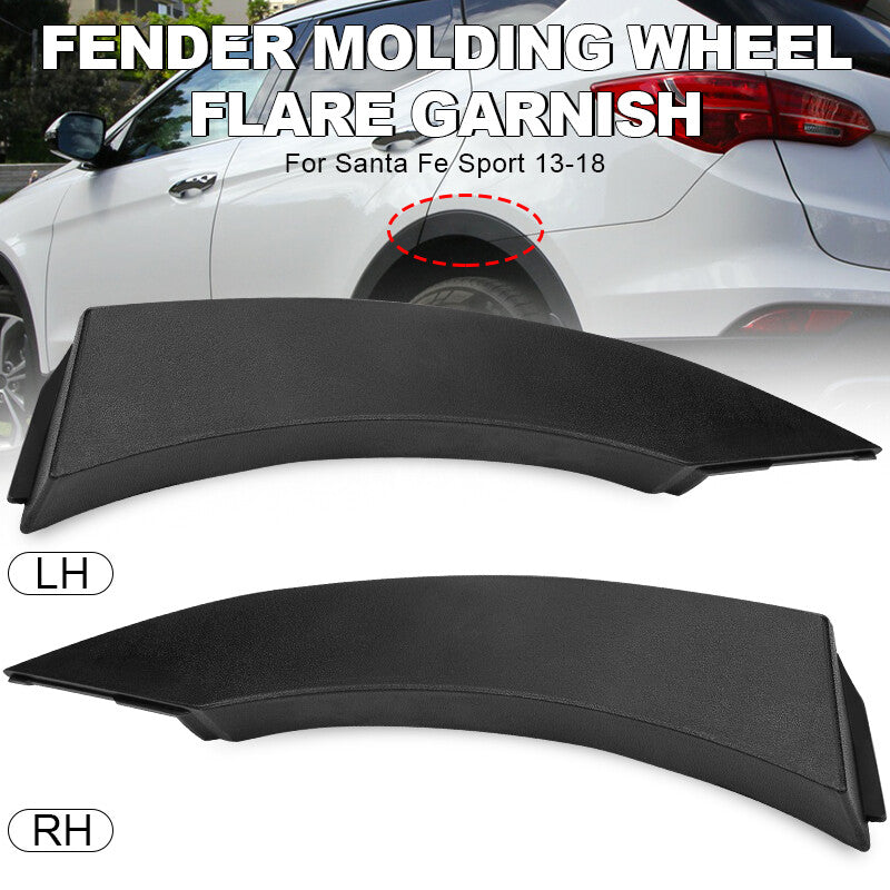 Left+Right Rear Fender Molding Wheel Flare Garnish Fits for 13-18 Santa Fe Sport