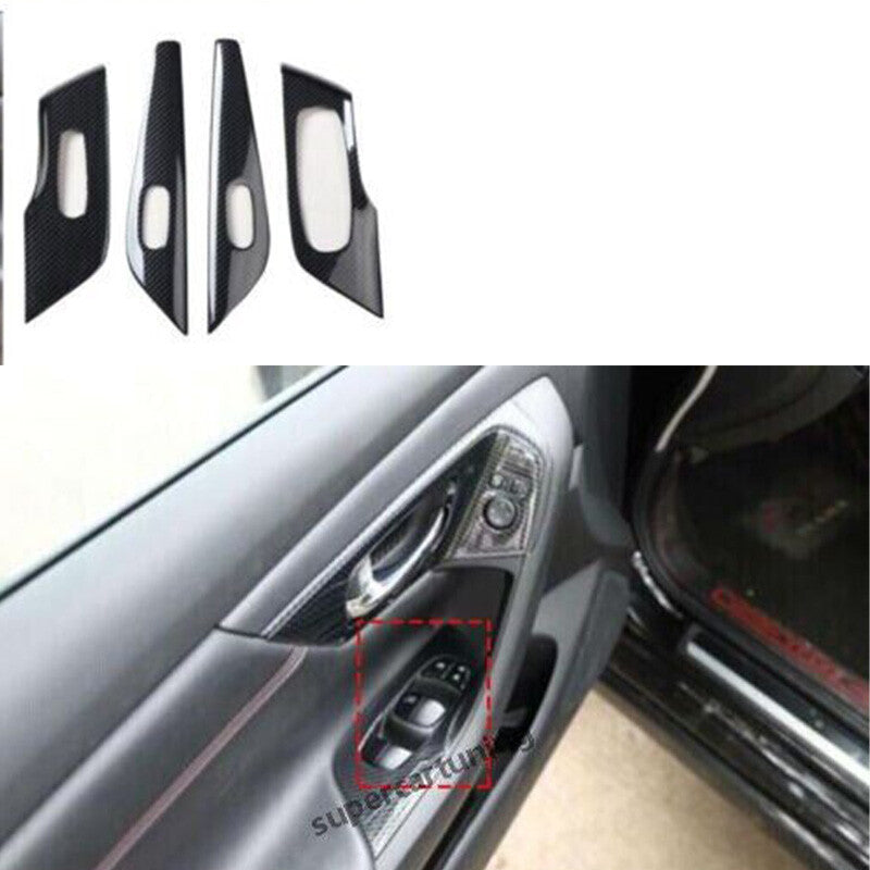 for Nissan Teana Altima 2013-2018 Carbon Fiber Window Lift Panel Switch Trim 4pc