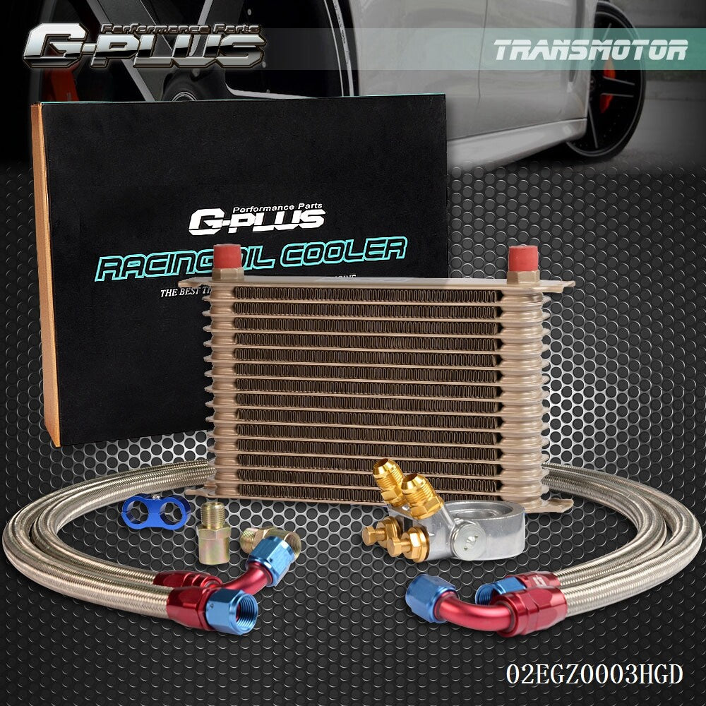 15-line AN10 universal engine oil cooler with thermostat adapter kit suitable for automobiles Q