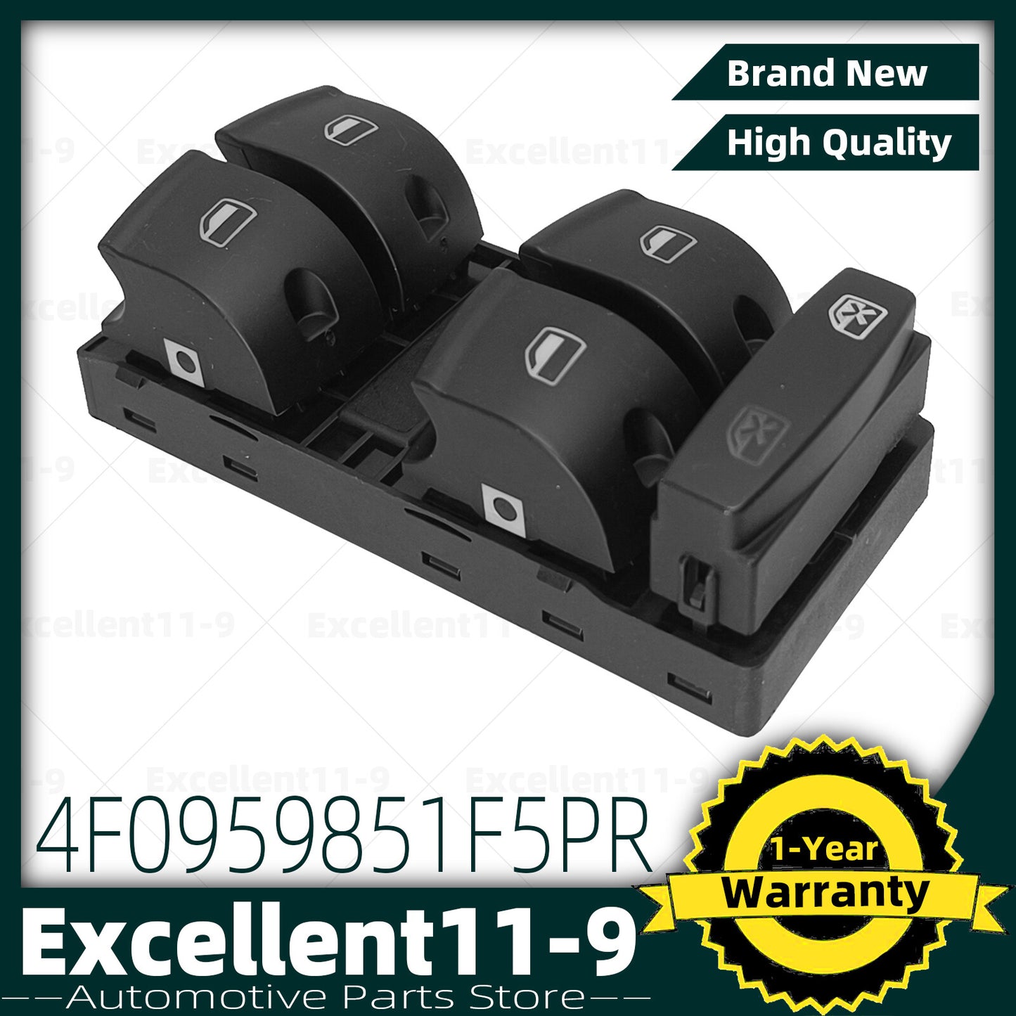 Driver's front left main window control switch for Audi A3 A6 Q7 RS6 4F0959851F- n