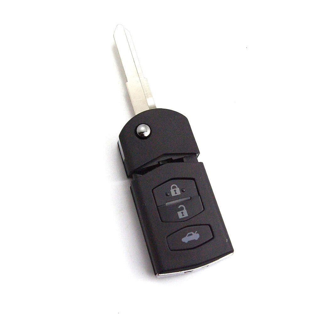 Flip Remote Key Shell FOB Case Uncut 3 Buttons Fits for Mazda 2 3 5 6 MX5 RX8 Q
